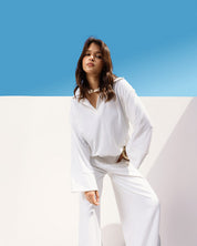 Refined Relax Ribbed Pants WHITE