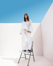 Refined Relax Ribbed Pants WHITE
