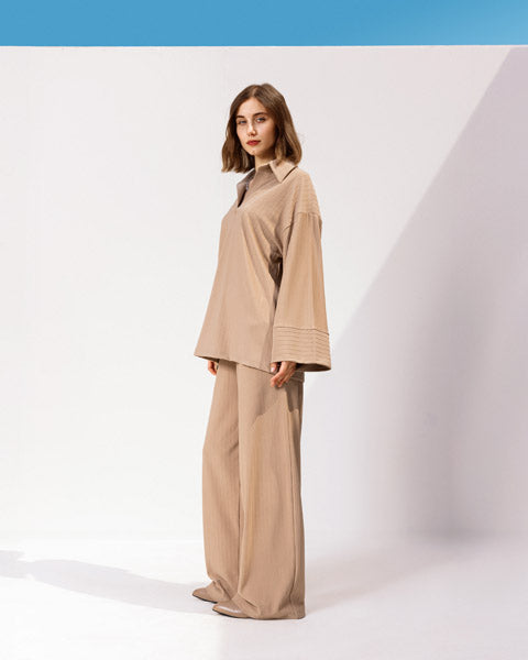 Refined Relax Ribbed Pants BEIGE