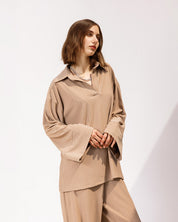 Refined Relax Ribbed Pants BEIGE