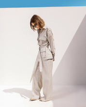 Belted Linen Top BAIGE