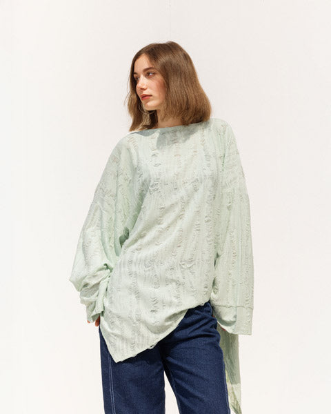 Fringed Cotton Oversized Top MINT