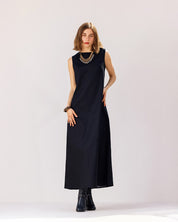 Linen Essence Midi Dress BLACK