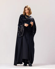 Sequin Sparkle Crepe Caftan BLACK