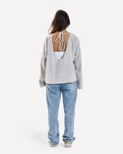Linen Loose Fitting Stripped Top GRAY