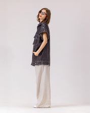 Urban Denim Vest  Brown