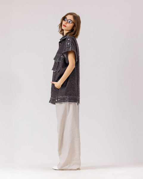 Urban Denim Vest  Brown