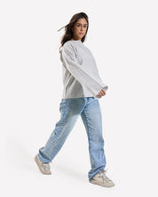 Linen Loose Fitting Stripped Top GRAY