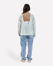 Linen Loose Fitting Stripped Top MINTGREEN