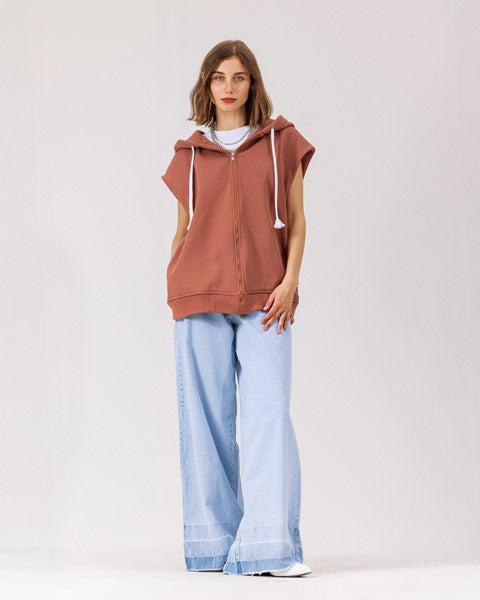Luxe Milton Long Vest BROWN