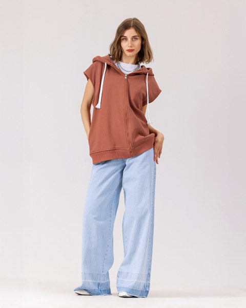 Luxe Milton Long Vest BROWN