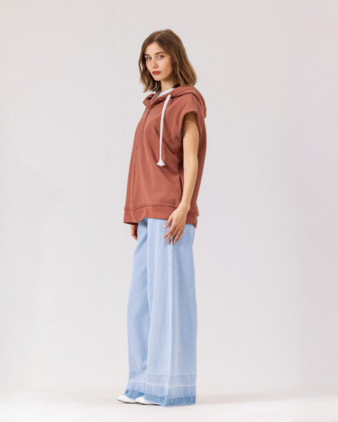Luxe Milton Long Vest BROWN