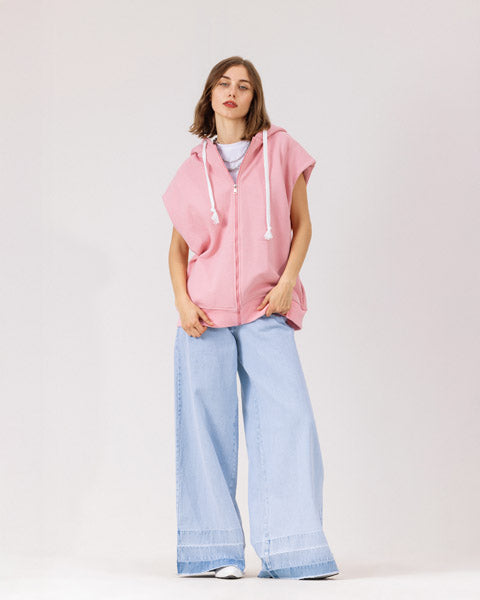 Luxe Milton Long Vest PINK