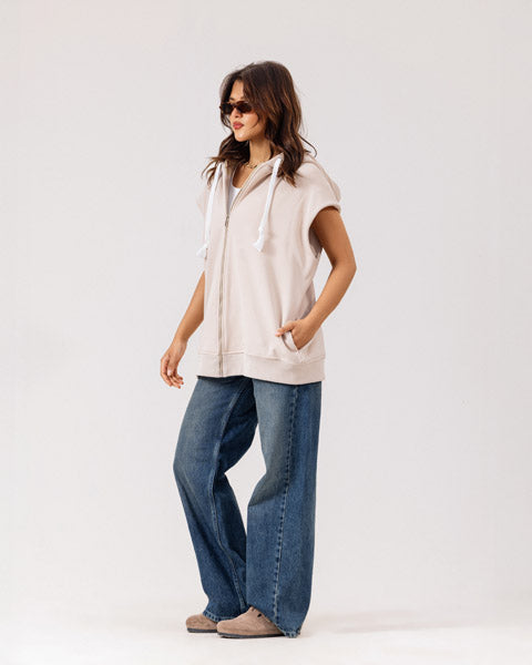 Luxe Milton Long Vest BIEGE