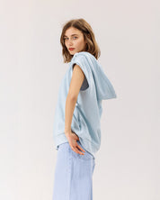Luxe Milton Long Vest BABY BLUE