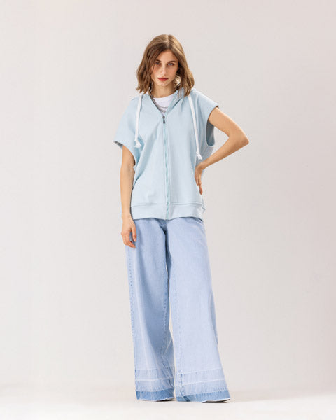 Luxe Milton Long Vest BABY BLUE