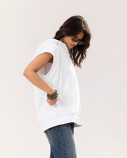 Luxe Milton Long Vest WHITE