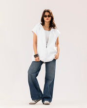 Luxe Milton Long Vest WHITE