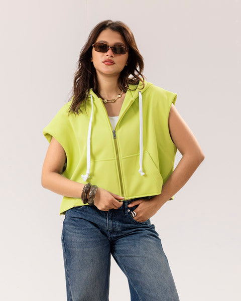 Stellar Cropped Vest NEON