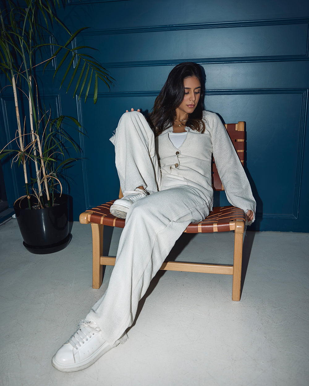 Linen Straight Pants OFFWHITE