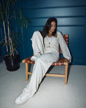 Linen Straight Pants OFFWHITE