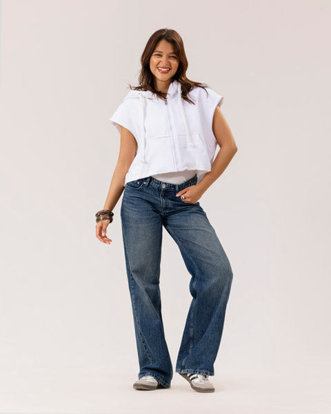 Stellar Cropped Vest WHITE