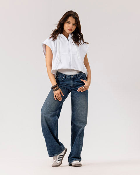 Stellar Cropped Vest WHITE