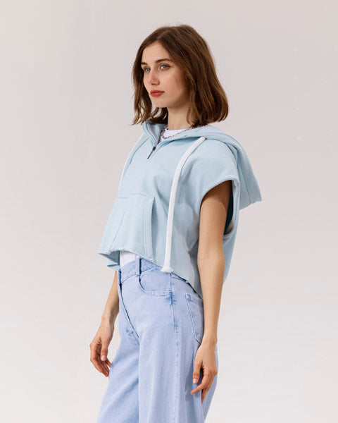 Stellar Cropped Vest BABY BLUE
