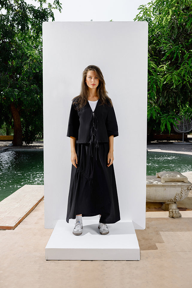 SHP Breezy Poplin Summer Blouse  - Black