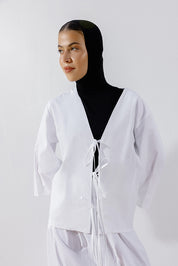 Breezy Poplin Summer Blouse- WHITE