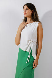 SKIRT LK LINEN GREEN