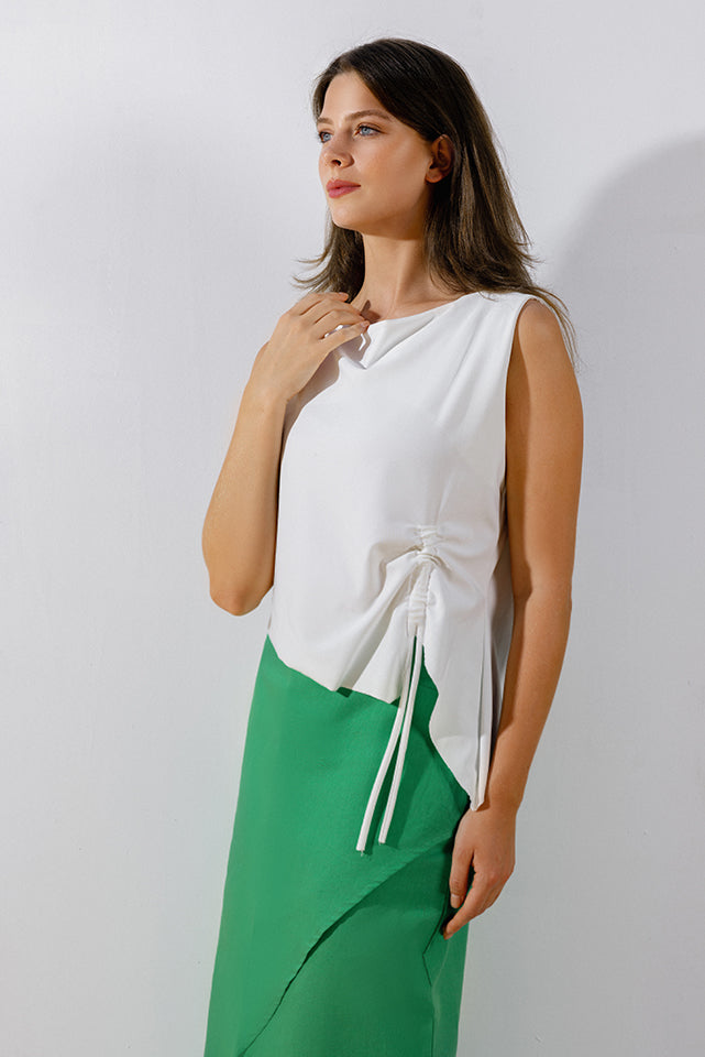 SKIRT LK LINEN GREEN