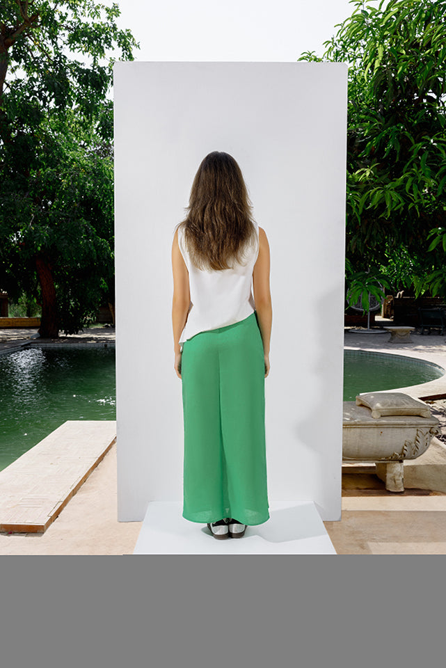 SKIRT LK LINEN GREEN