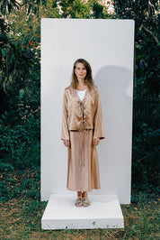 Flattering Satin Midi Skirt -Kashmere