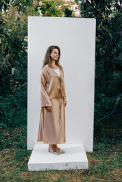 Flattering Satin Midi Skirt -Kashmere