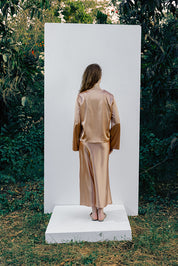 Flattering Satin Midi Skirt -Kashmere