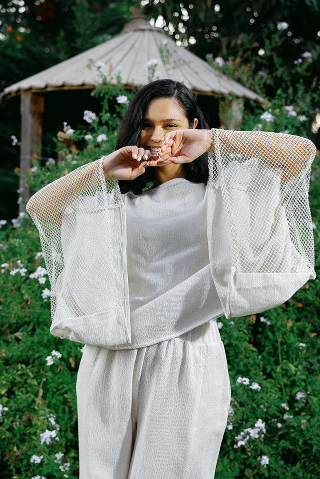 Wide-Leg Linen Pants- OFF WHITE