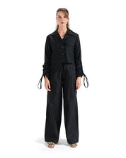 Cropped Utility Shirt- BLACK