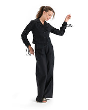 Flowing Wide-Leg Pants- BLACK