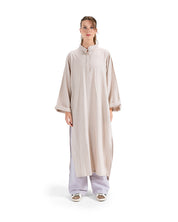 Crinkle Linen Long Shirt - Biege