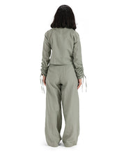 Flowing Wide-Leg Pants- OLIVE