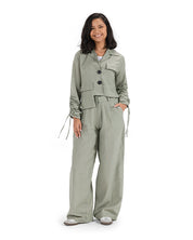 Cropped Utility Shirt- OLIVE