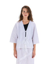 Breezy Poplin Summer Blouse- WHITE
