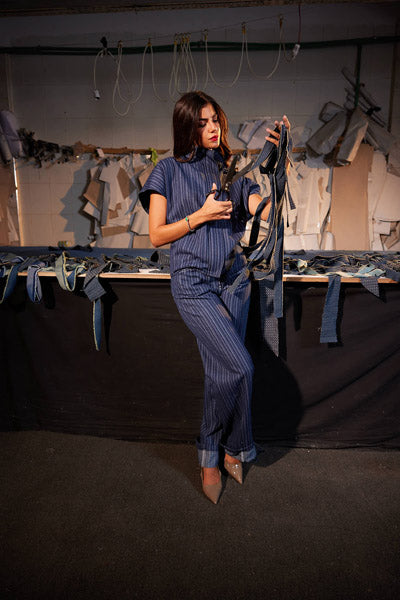 Midnight Pinstripe Ensemble Pants jeans