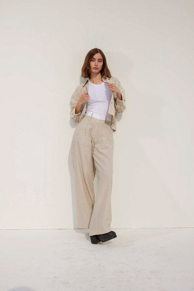 Linen Essential Trousers BEIGE