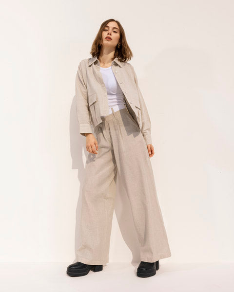 Linen Essential Trousers BEIGE