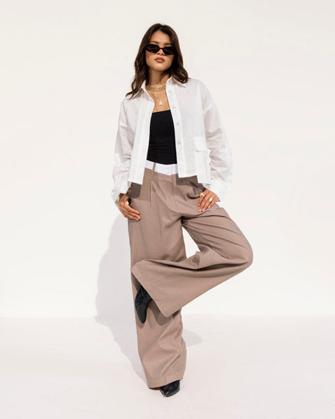 Linen Essential Trousers CAFÉ