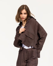 Linen Essential Trousers BROWN