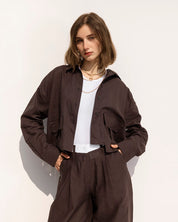 Linen Essential Trousers BROWN