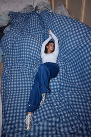 Contour Rib Bodysuit Navy Blue Pants